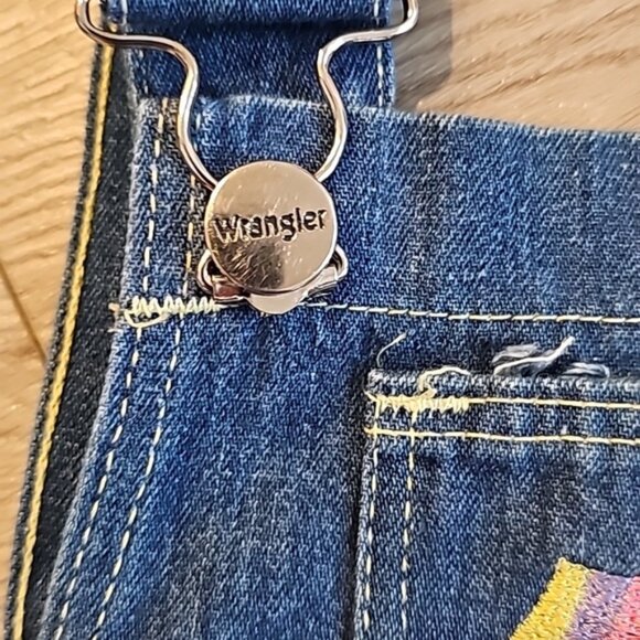 Vintage Wrangler Ice Cream Embroidered Denim Shortalls Overalls - Picture 4 of 9